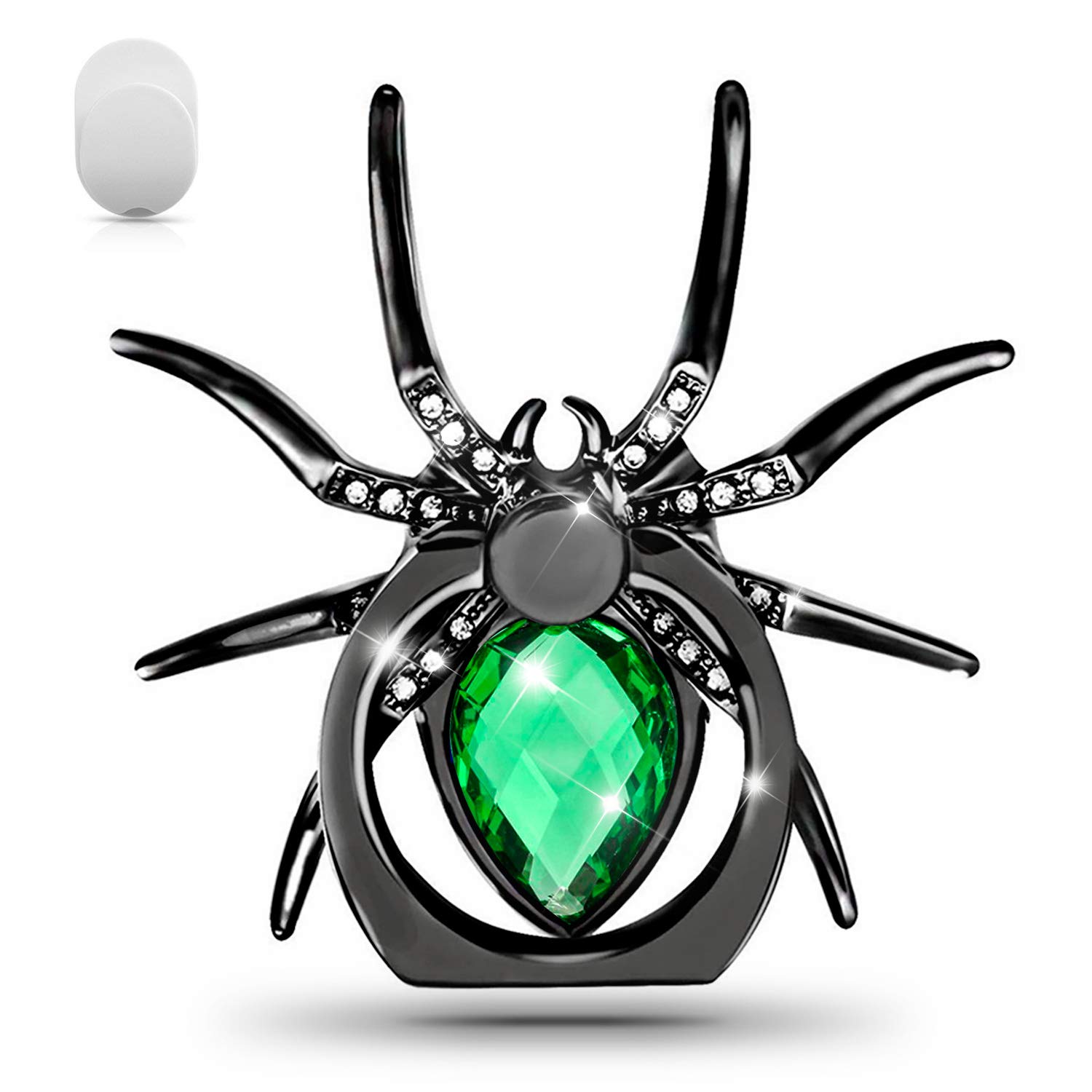 Allengel Spider Phone Ring Holder Stand - Animal-Themed Rhinestone Phone Grip & Kickstand for All Smartphones (Green) | Perfect for Hands-Free Viewing, Secure Grip & Stylish Phone Accessory