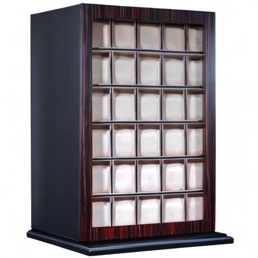30-Piece Ebony Wood Personalized Watch Display Case - Wall Hanging Storage Organizer Box & Stand for Luxury Watch Collectors - Perfect for Home, Office, or Retail Store Display