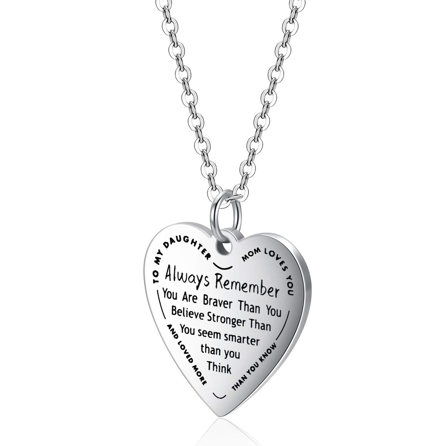 Inspirational Heart Necklace for Women - Personalized Engraved Friendship Jewelry Gift for Her | Birthday & Anniversary