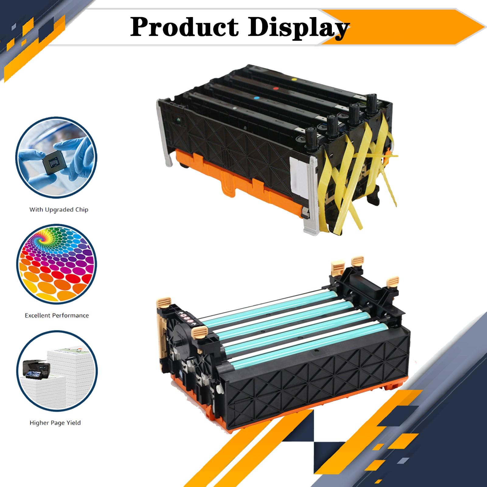 High-Capacity C2150 Imaging Drum Kit - Compatible with Dell 1320C/2150cdn/2150cn/2130cn/2135cn/2155cdn/2155cn Printers - Long-Lasting Chip Included - Perfect for Office & High-Volume Printing Needs