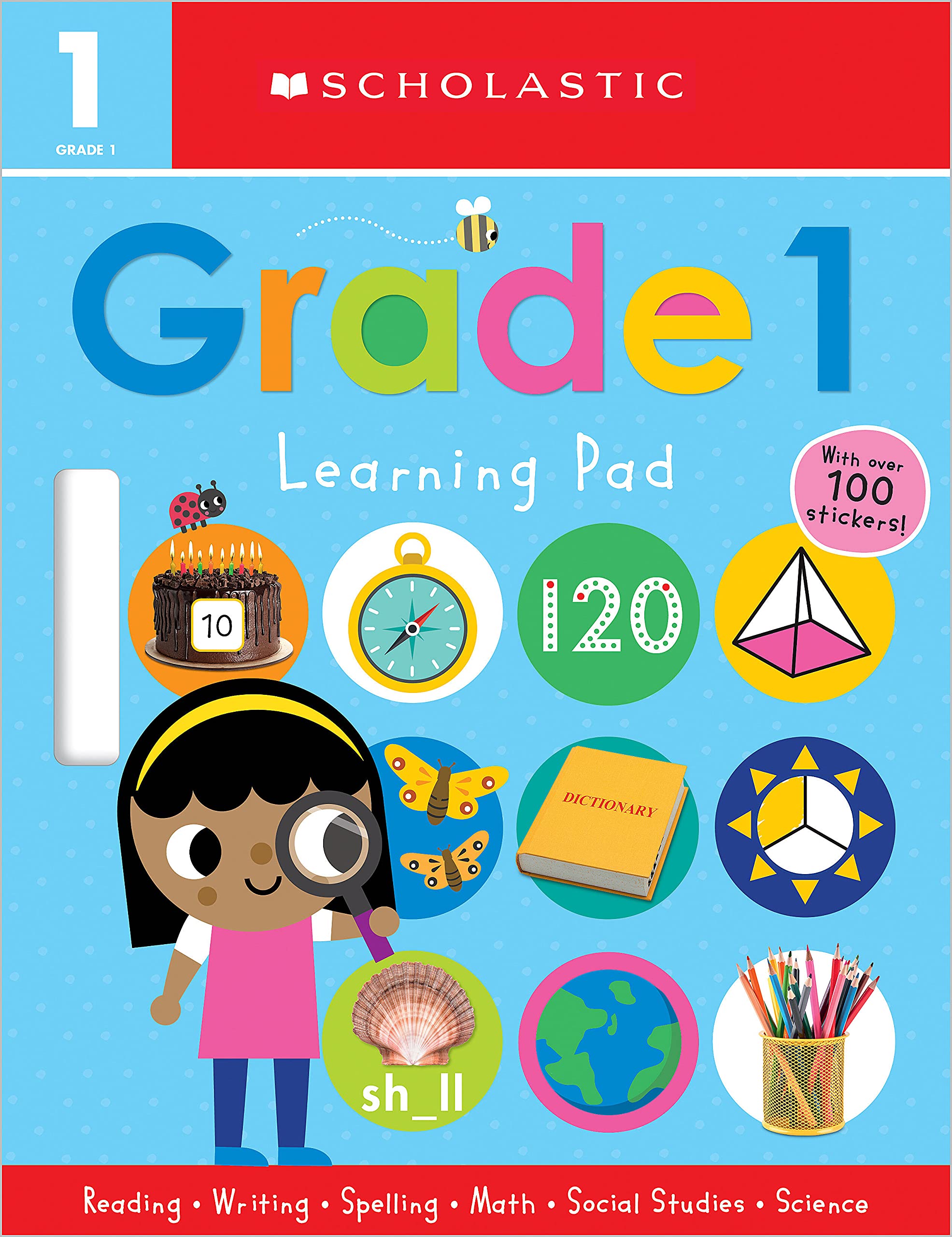 Scholastic Early Learners First Grade Learning Pad - Interactive Educational Activity Book for Kids Ages 6-7 | Perfect for Homeschooling, Classroom & Travel Learning Activities