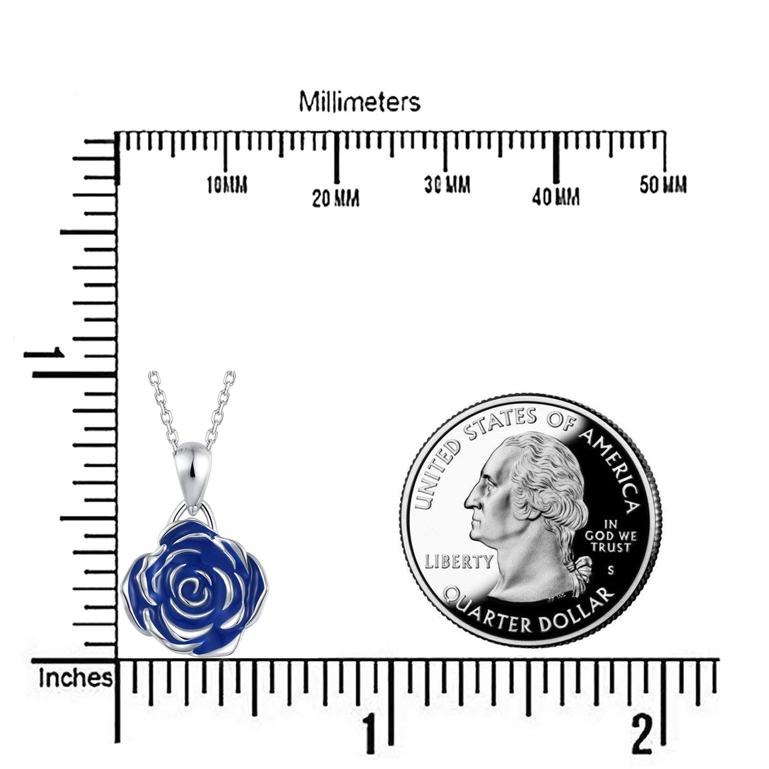 BEILIN 925 Sterling Silver Rose Flower Pendant Necklace for Women - Elegant Rose Jewelry Gift for Valentine's Day, Anniversary & Special Occasions