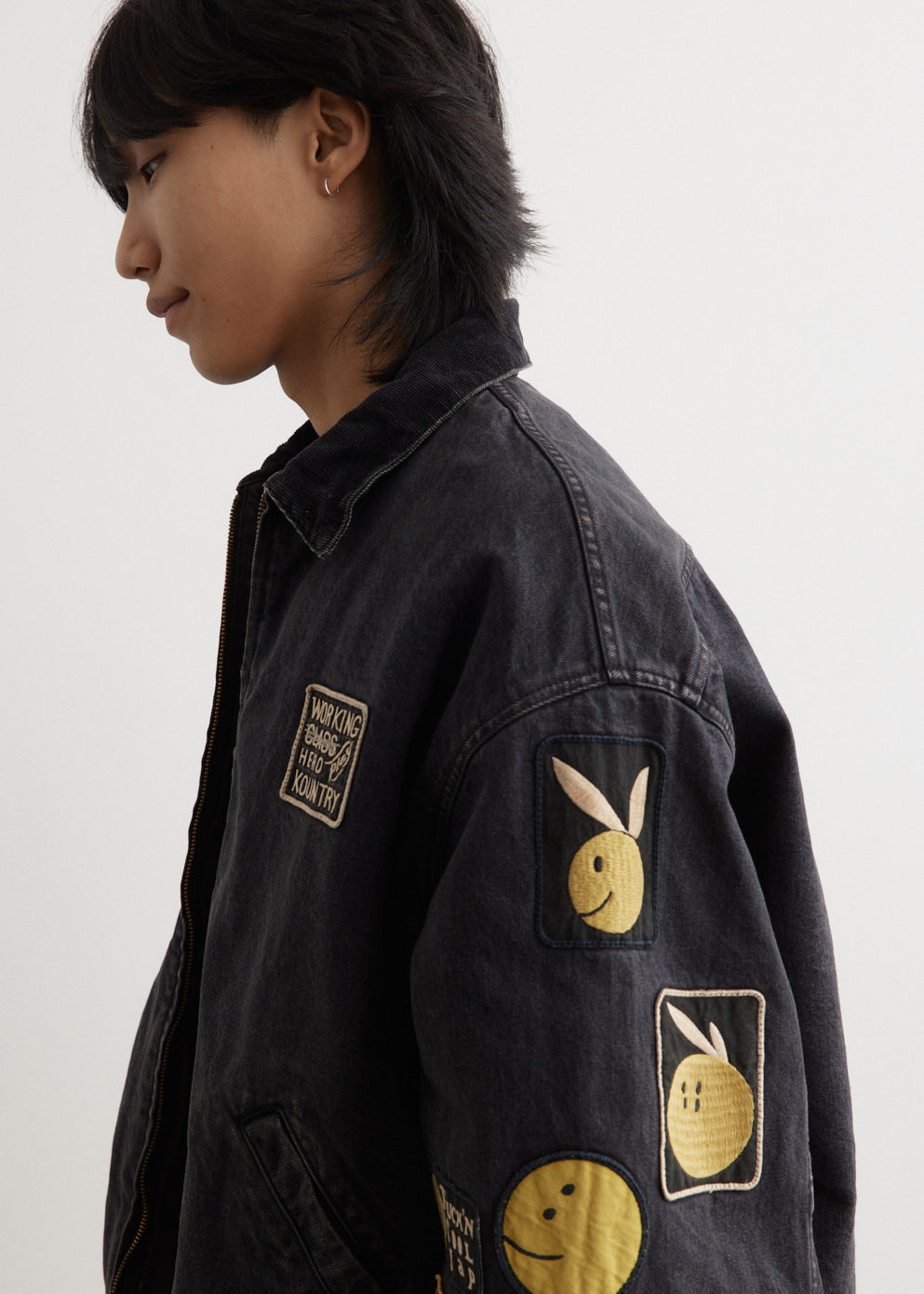 14oz BLKxBLK Denim T-Back Drizzler Jacket for Men - Vintage Distressed Denim Trucker Jacket with T-Back Design - Perfect for Casual Outfits, Streetwear & Fall Layering