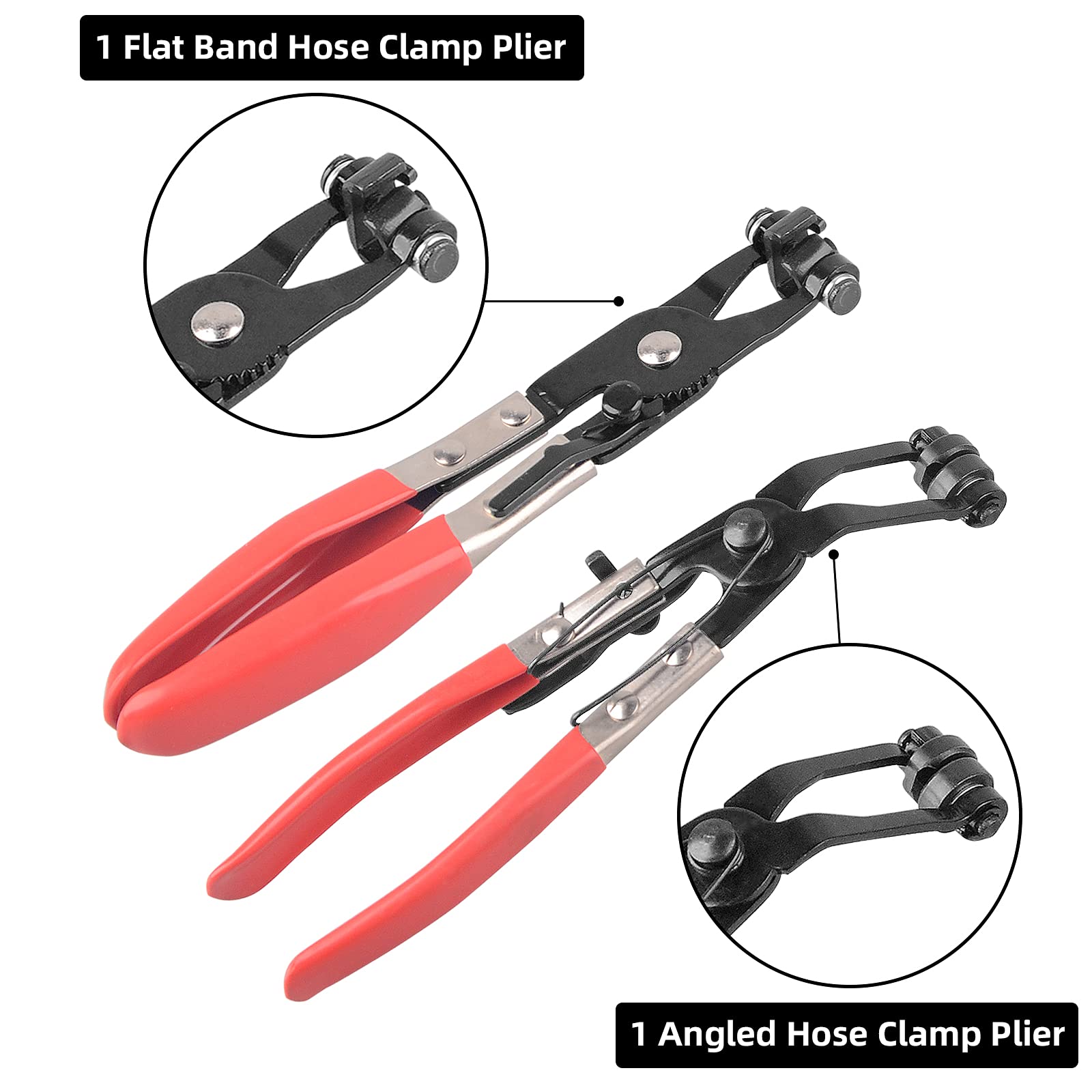 9-Piece Automotive Wire Long Reach Hose Clamp Pliers Set - Fuel, Oil & Water Hose Removal Tool Kit for Car, Truck & Motorcycle Repair (Professional Mechanic Use)