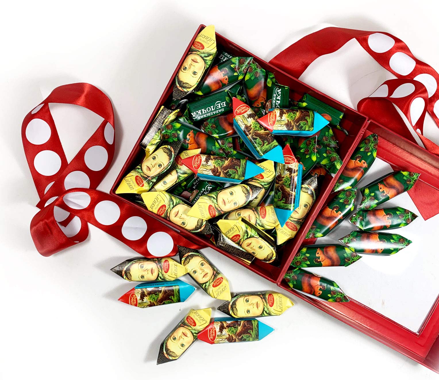Premium Russian Chocolate Gift Box - Assorted Candy Mix by Red October, Mishka, Red Riding Hood & Alenka (2 lb / 900g) - Perfect for Holidays, Birthdays & Corporate Gifts