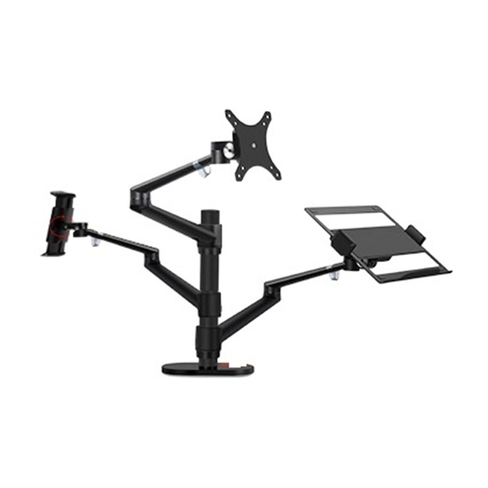 OL-20L Aluminum Laptop Stand for 10-17 Inch Notebooks & Monitor Riser for 10-32 Inch Screens, Adjustable 4-14 Inch Height - Black | Ergonomic Workspace Solution for Home Office & Gaming Setup