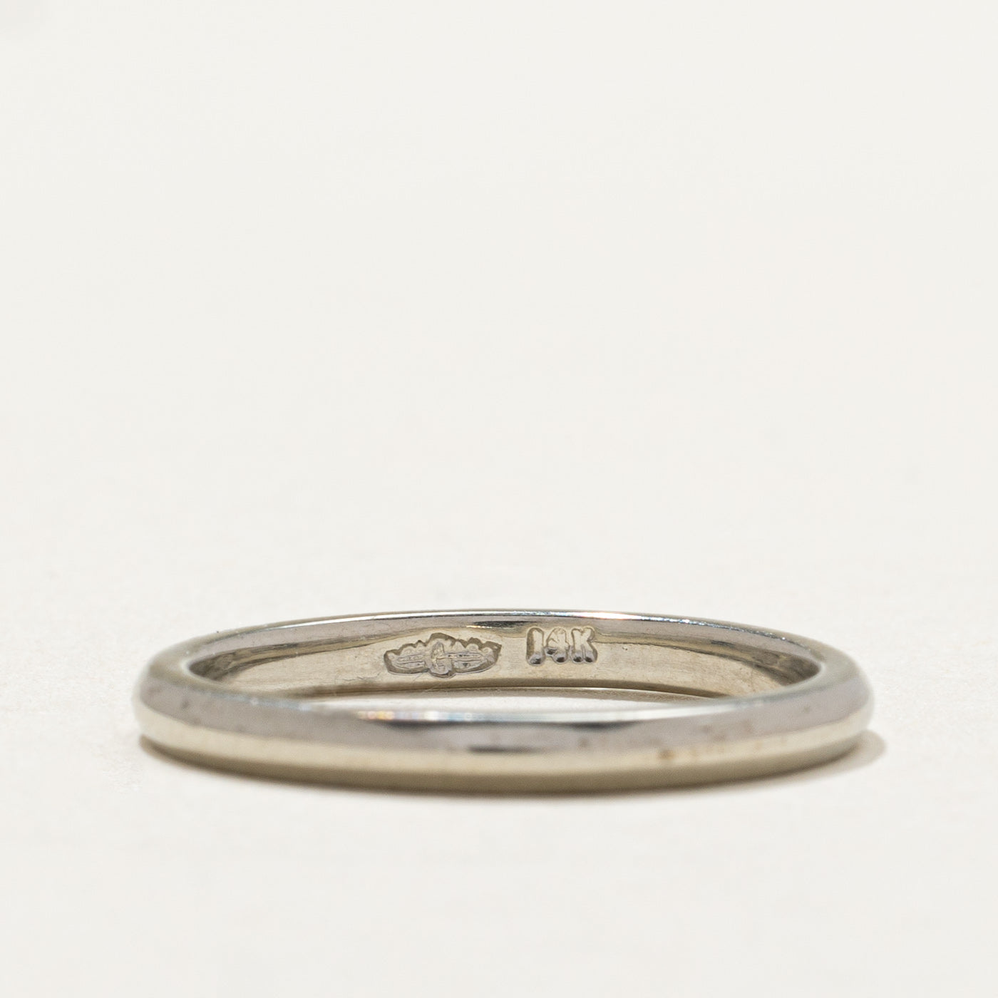 14K White Gold Plain Wedding Band Ring - 2.1mm Width - Size 5.75 - Perfect for Engagement, Anniversary & Everyday Wear