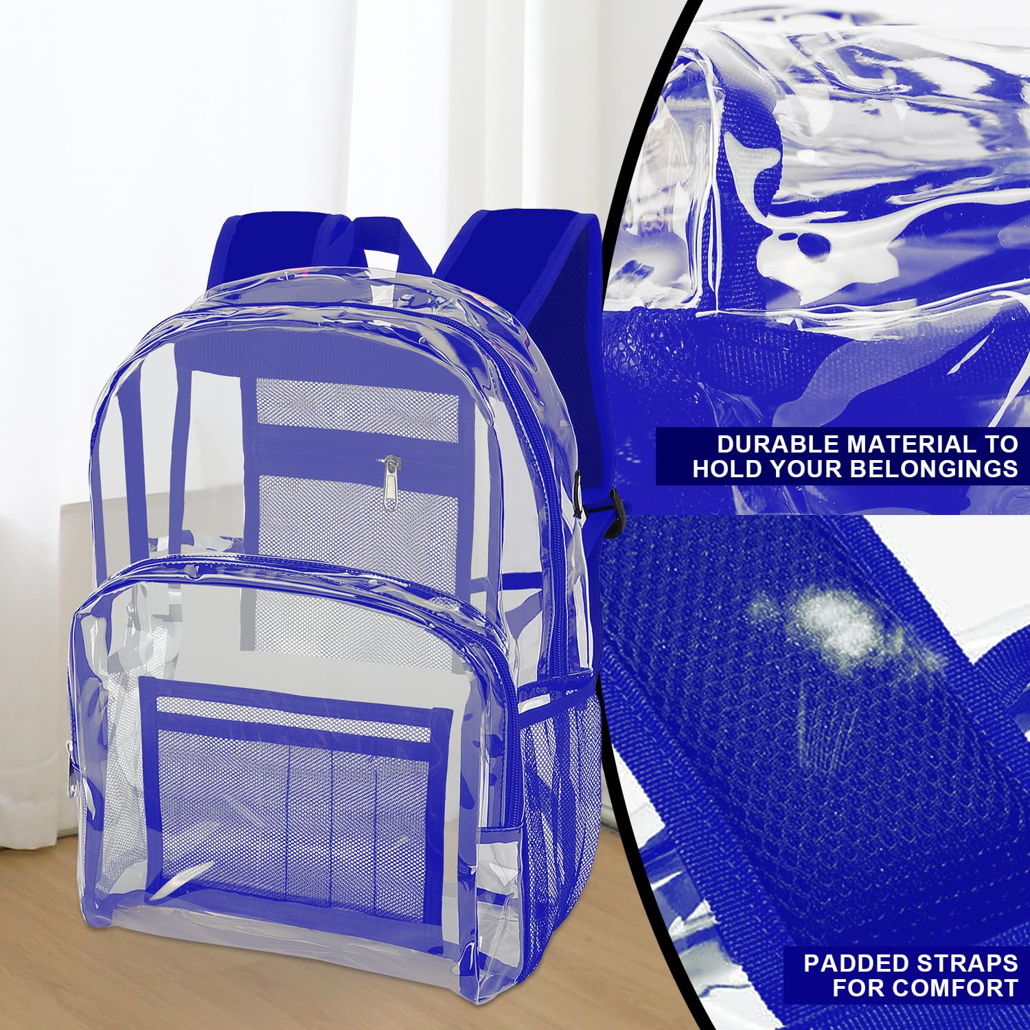 Emissary Clear Backpack - Heavy Duty Transparent School Bookbag & Stadium Approved See-Through Backpack for Concerts, Events, and Security Checkpoints | Perfect for School, Work, Travel, and Sports