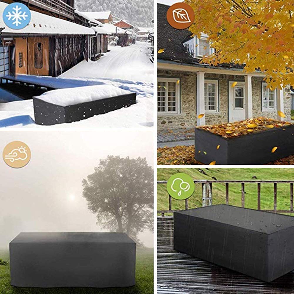 Premium Waterproof Oxford Fabric Garden Furniture Covers 123x123x74cm - Heavy Duty Tear Resistant Outdoor Patio Table and Chair Set Protectors for All Weather Use - Ideal for Backyard, Deck, and Poolside Furniture Protection
