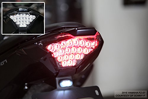 Sequential LED Tail Lights Clear Lens for 2015-2017 Yamaha FZ-07 & 2015-2024 YZF R3 - High Visibility Motorcycle Safety Lights for Night Riding & Custom Bike Builds