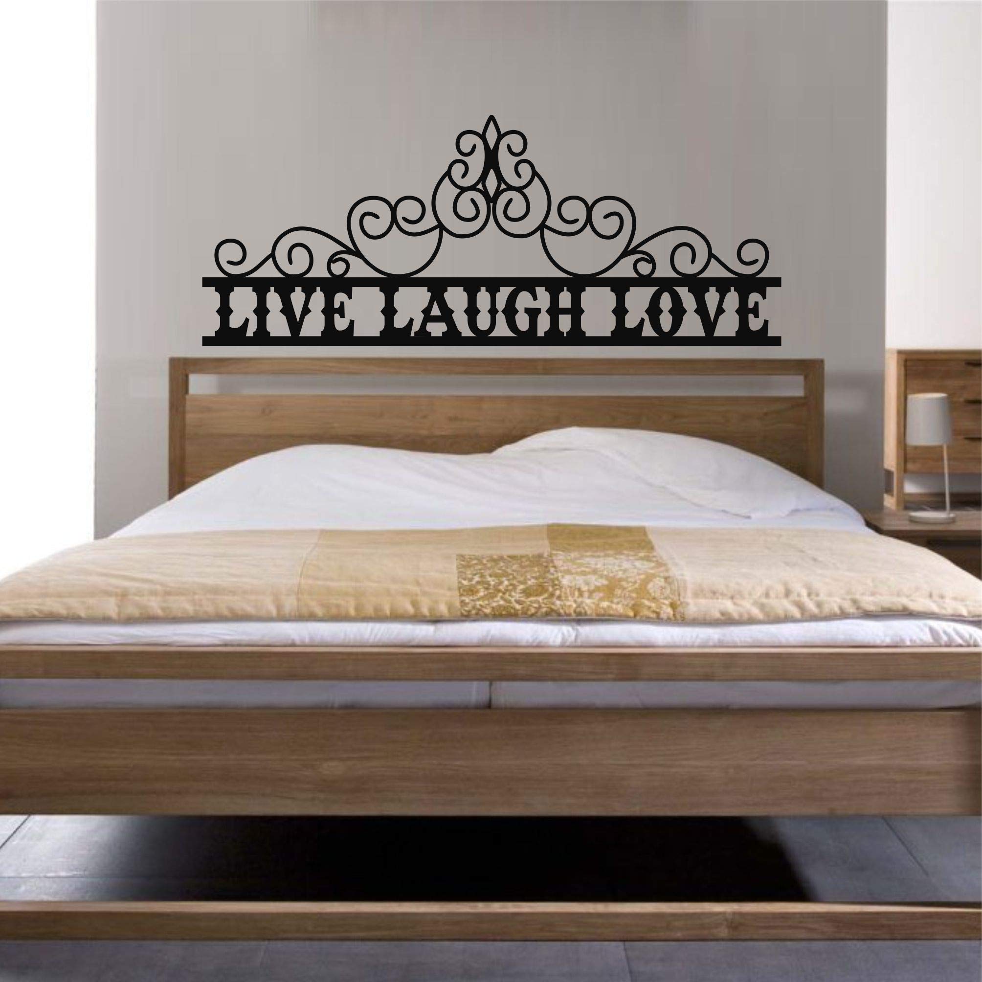Metal Wall Decor - Over Bed Sign, Bedroom & Bathroom Wall Art, Above Door Sign - Live Laugh Love Home Decoration (47