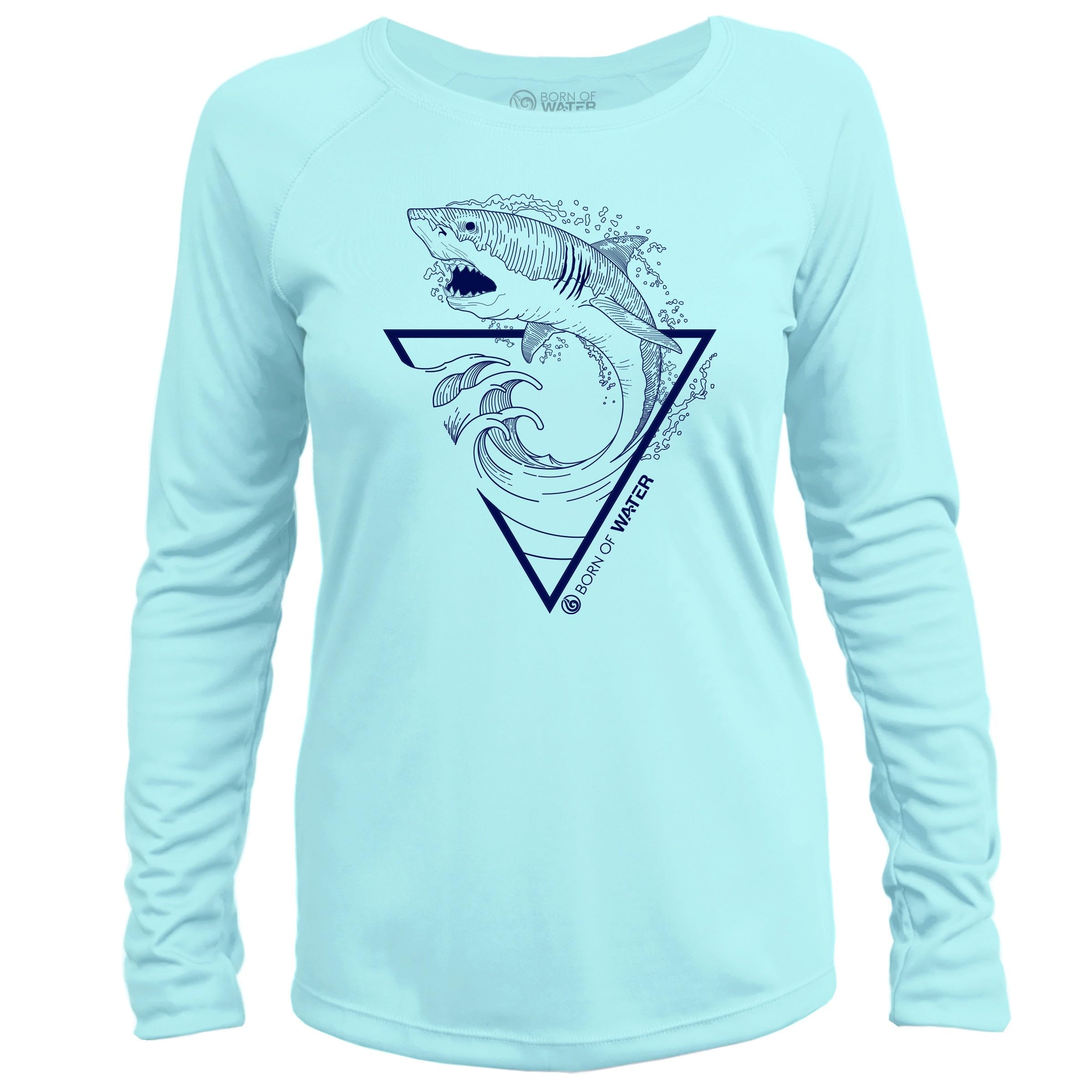 Great White Shark Women's Long Sleeve UV Protection Shirt for Outdoor Activities & Beachwear