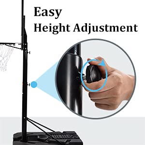 Adjustable Portable Basketball Hoop System for Outdoor & Driveway - 6.6ft to 10ft Height Adjustment with Vertical Jump Measurement - Perfect for Youth & Adult Training, Backyard Games, and Street Basketball Practice