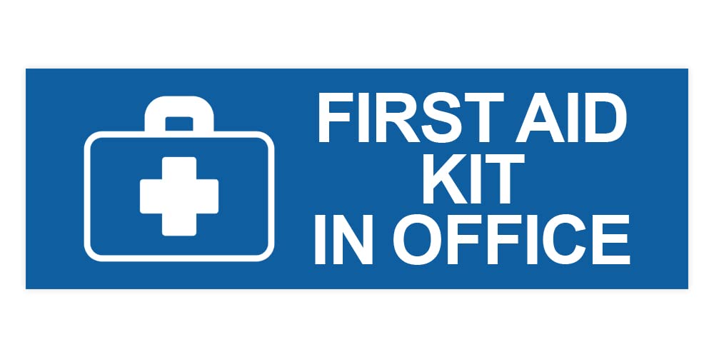Blue Medium Basic First Aid Kit for Office - OSHA Compliant Emergency Medical Supplies with Wall Sign - Perfect for Workplace Safety, Schools, and Home Use