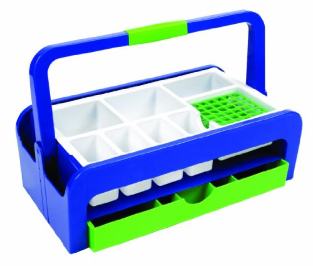 Lightweight Phlebotomy Tray Tote with Drawer & Folding Handle | Disposable Inserts Included | Perfect for Blood Draws, Medical Labs & Mobile Healthcare Services