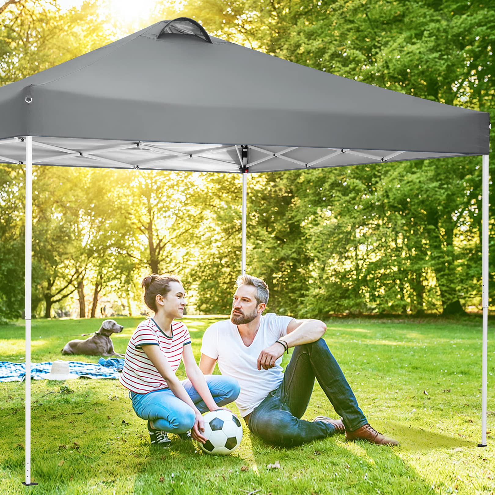 COBIZI 10x10 Pop Up Canopy Tent - Waterproof Instant Gazebo with 4 Sidewalls, Sandbags & Stakes for Outdoor Events, Parties, Backyard & Commercial Use | Perfect for Picnics, Farmers Markets & Beach Outings