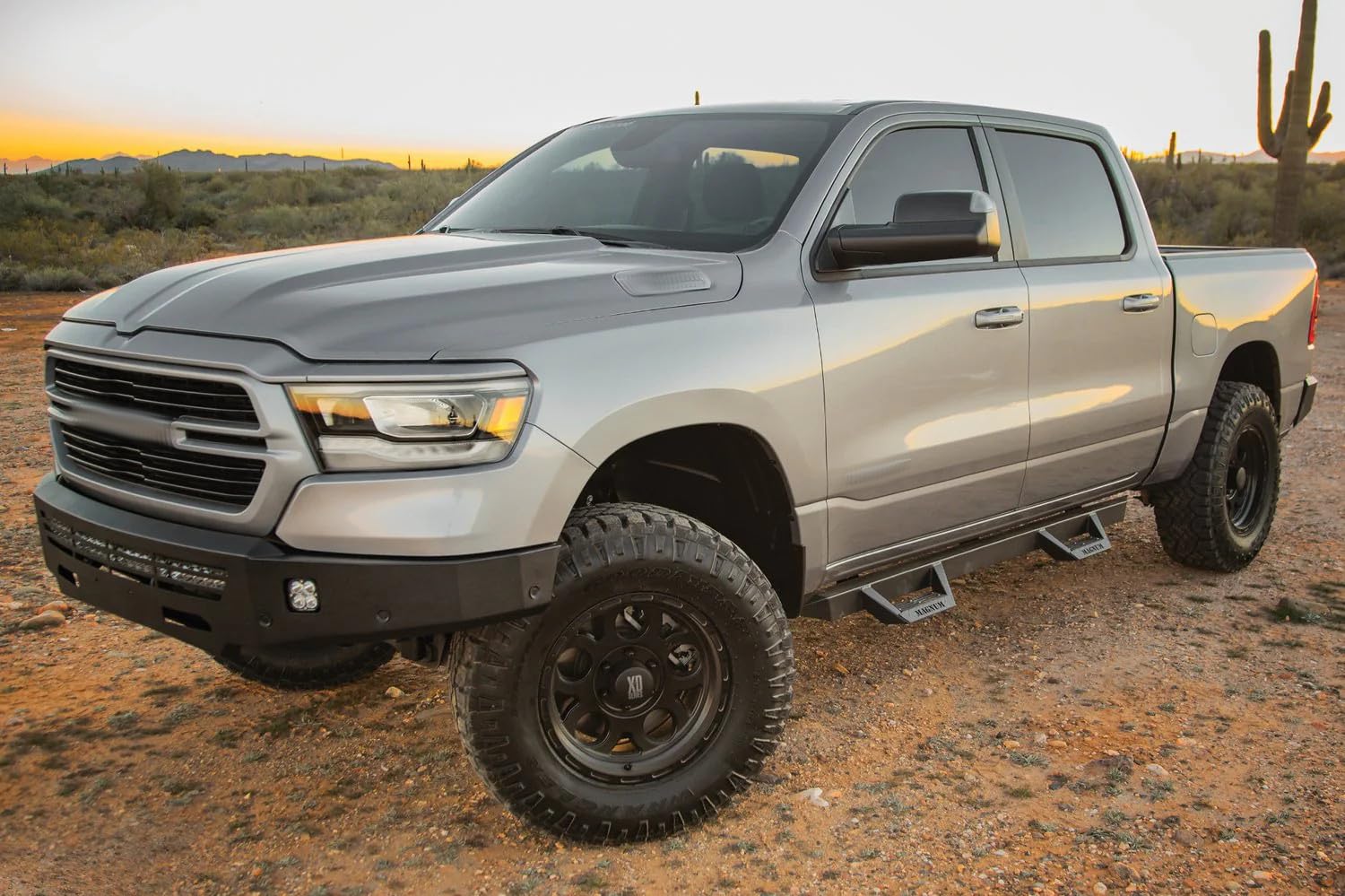 **Black Magnum RT Drop Steps Running Boards for 2019-2025 Ford Ranger Crew Cab - Heavy Duty Side Steps for Off-Road & Daily Driving**
