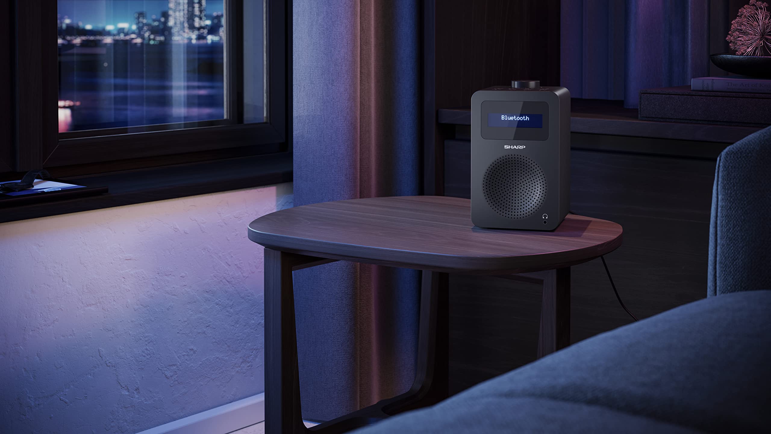 SHARP DR-430(BK) Digital Radio with Bluetooth 5.0 | DAB+/FM Radio | Dual Alarm Clock | 40 Presets | DRC Audio | Mains Powered | Midnight Black - Perfect for Bedroom, Kitchen, Office & Living Room