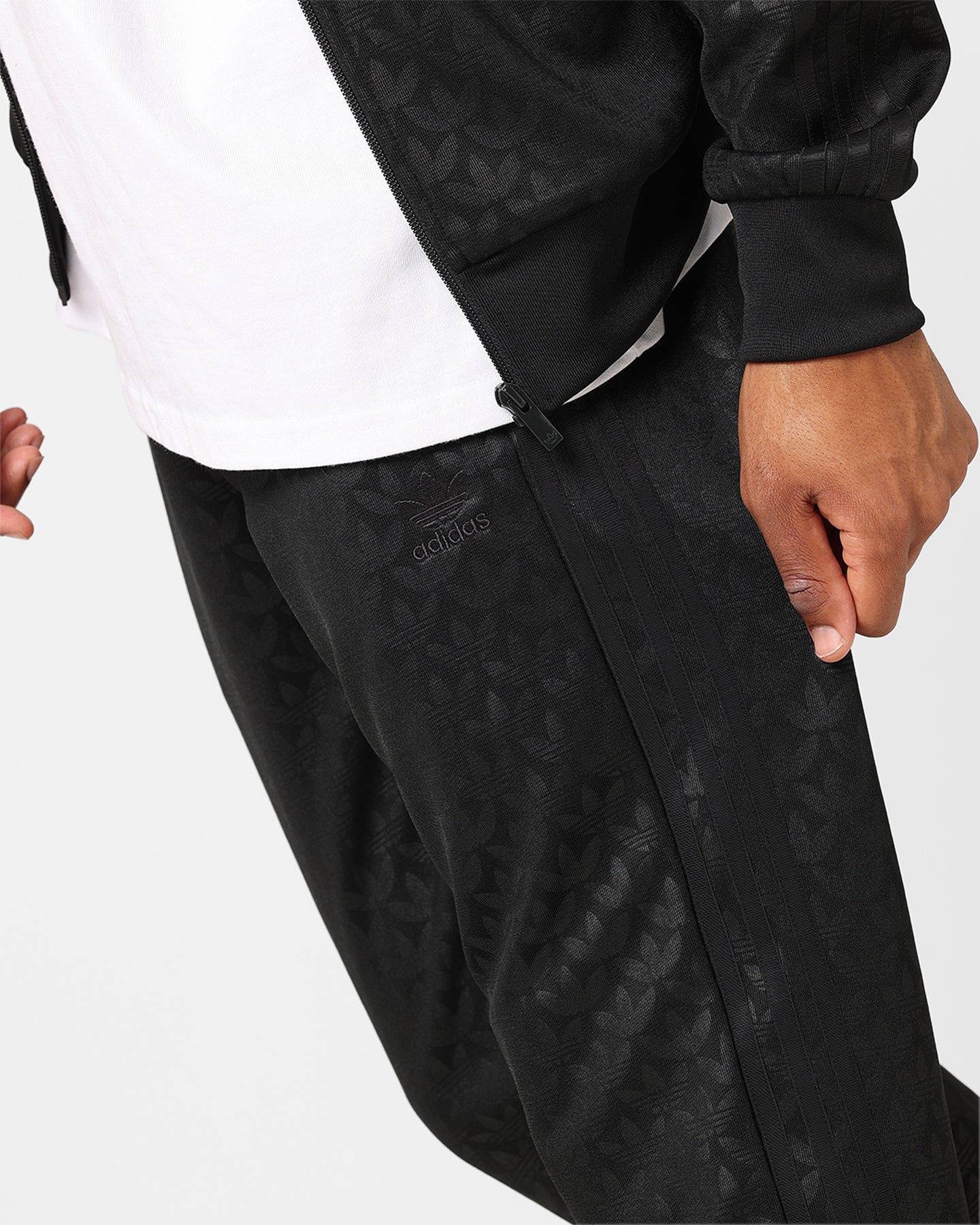 Adidas Adicolor Monogram Straight Track Pants for Men - Black Athletic Joggers for Running, Gym & Casual Wear