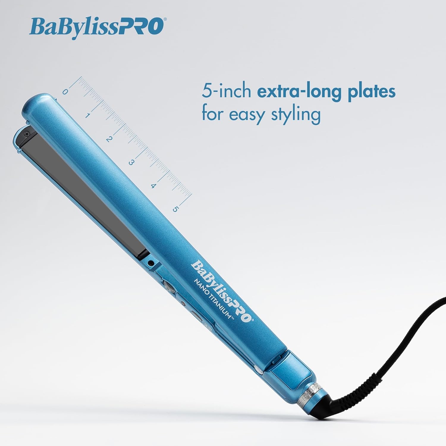 BaBylissPRO Nano Titanium & Ceramic Ultra-Slim Hair Straightener - Dual Voltage Flat Iron with Floating Plates for Salon-Quality Styling at Home & Travel