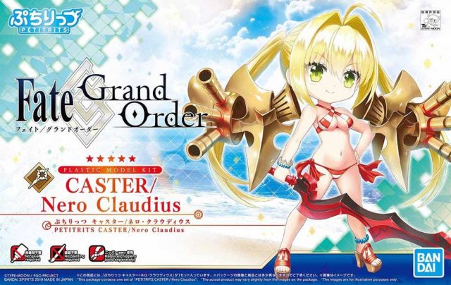 Bandai Petitrits #02 Fate/Grand Order Caster Nero Claudius Action Figure Model Kit - Anime Collectible for Display & Gaming Enthusiasts