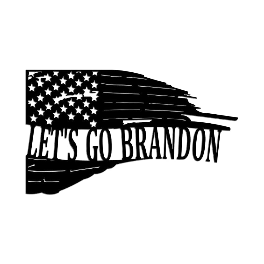 CHAKBYO Let's Go Brando Metal Wall Art - Patriotic American Flag Decor for Indoor & Outdoor, USA Wall Sign for 4th of July, Veterans Day & Home Office Decor | Perfect for Living Room, Patio, Garage & Man Cave