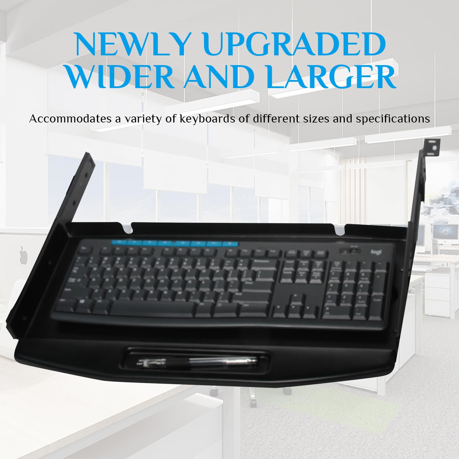 Heavy-Duty Under Desk Keyboard Tray with C-Clamp - 27