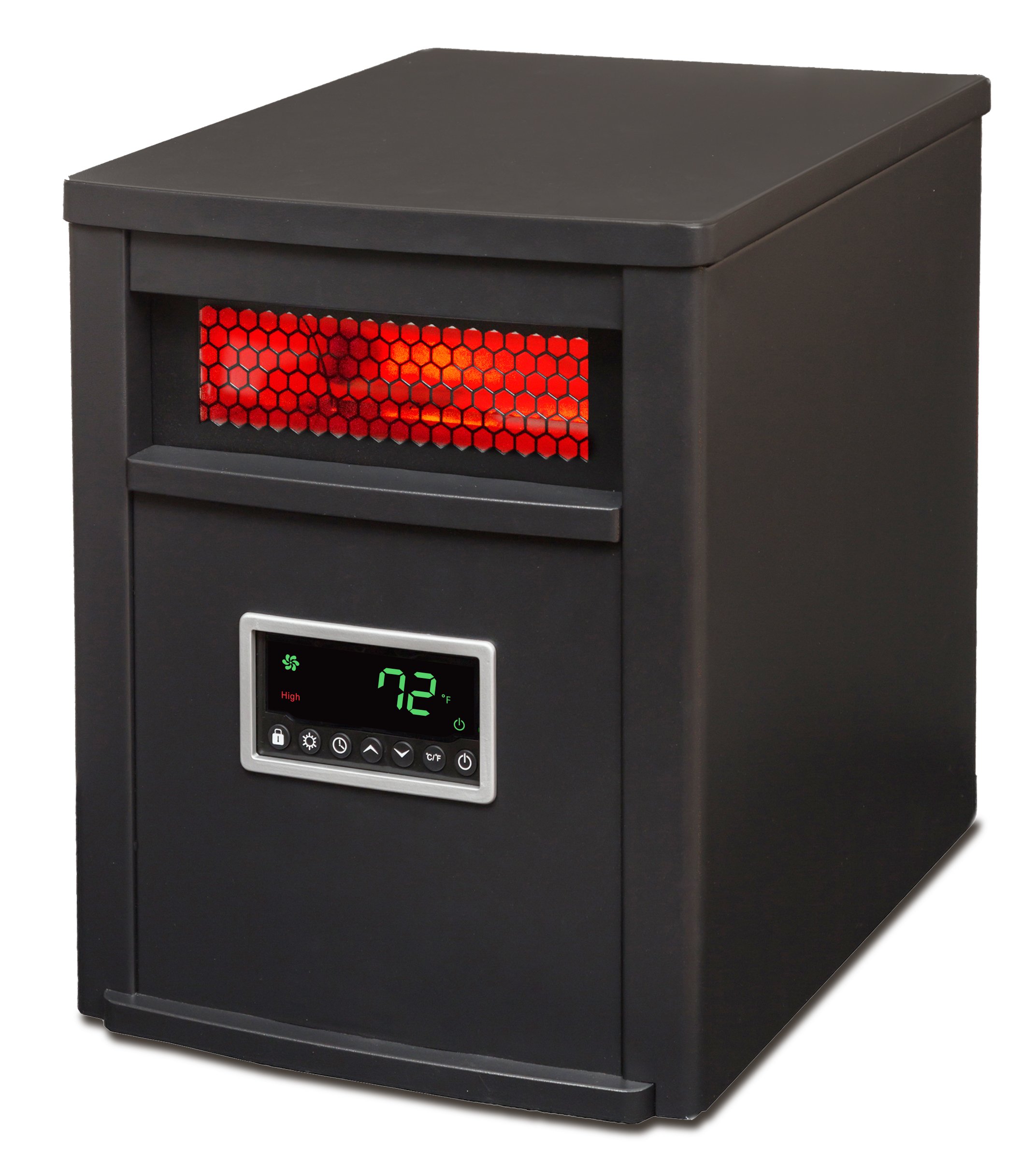 LIFE SMART Black 6-Element Infrared Space Heater with Steel Cabinet - Energy Efficient Indoor Heating for Home, Office & Garage