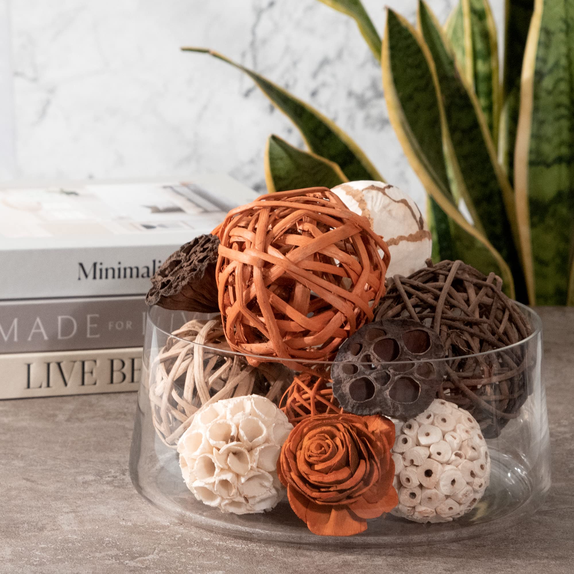 ANDALUCA Large Decorative Vase Filler Balls - 200pcs Sunset Orange Glass Orbs for Centerpieces, Wedding Decor, Tabletop Displays, Home & Event Styling