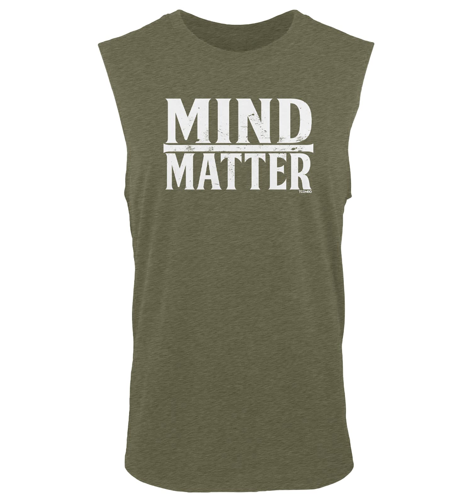 Tcombo Mind Over Matter - Inspirational Gym Workout Tank Top for Men - Perfect for Weightlifting, Running & Fitness Training