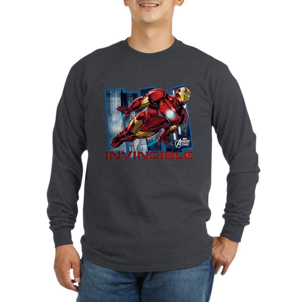 Marvel Iron Man Invincible Graphic Long Sleeve T-Shirt for Men - Superhero Comic Book Tee for Casual Wear & Cosplay