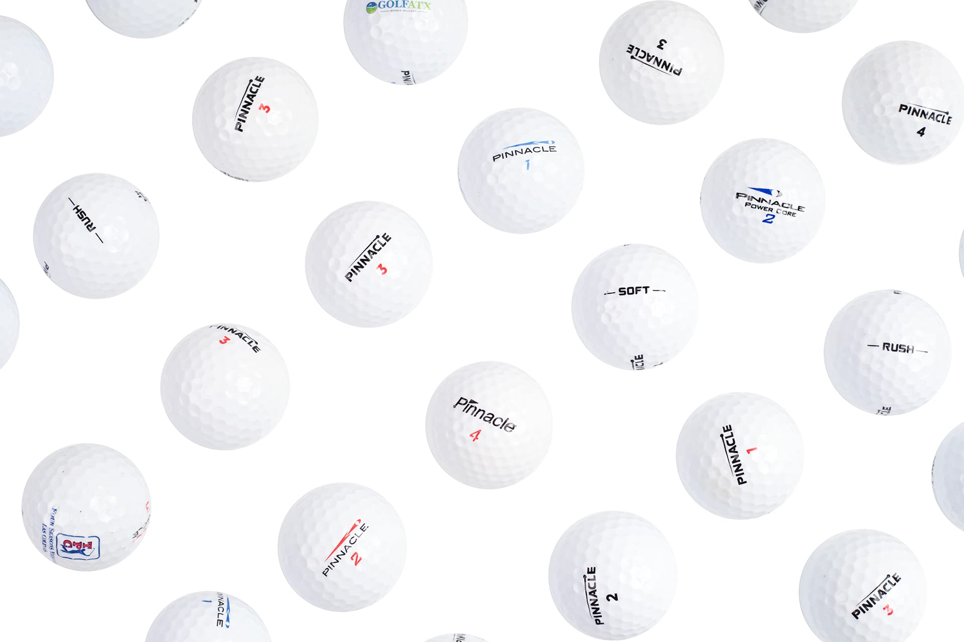 Premium Recycled Pinnacle Golf Balls - 48 Near Mint Used Golf Balls Bulk Pack with Mesh Carry Bag | Eco-Friendly, Cost-Effective Practice Balls for Driving Range, Backyard Training & Course Play