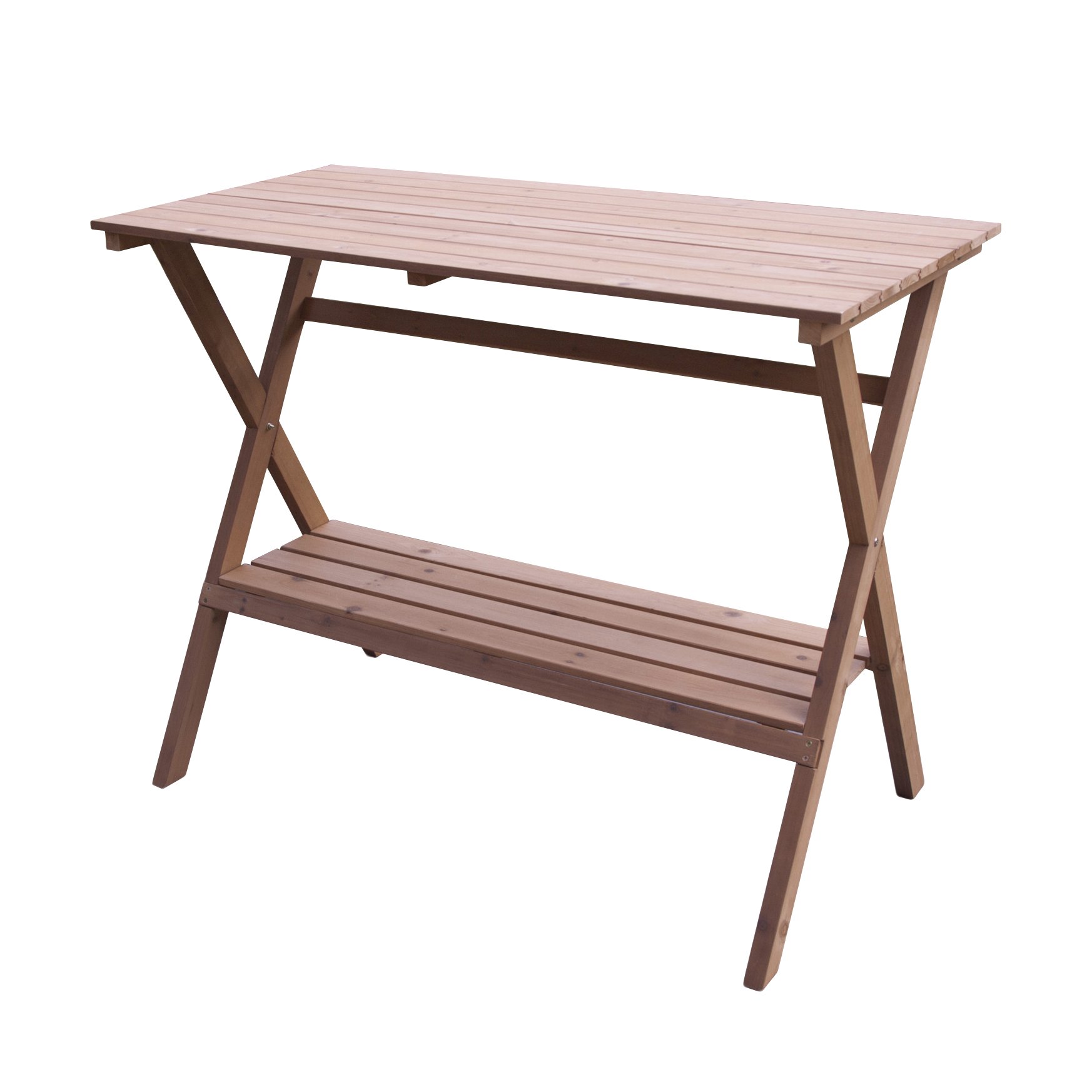 White Fir Wood Potting Bench & Console Table - Durable Garden Workstation & Entryway Furniture for Planting, Gardening & Home Decor