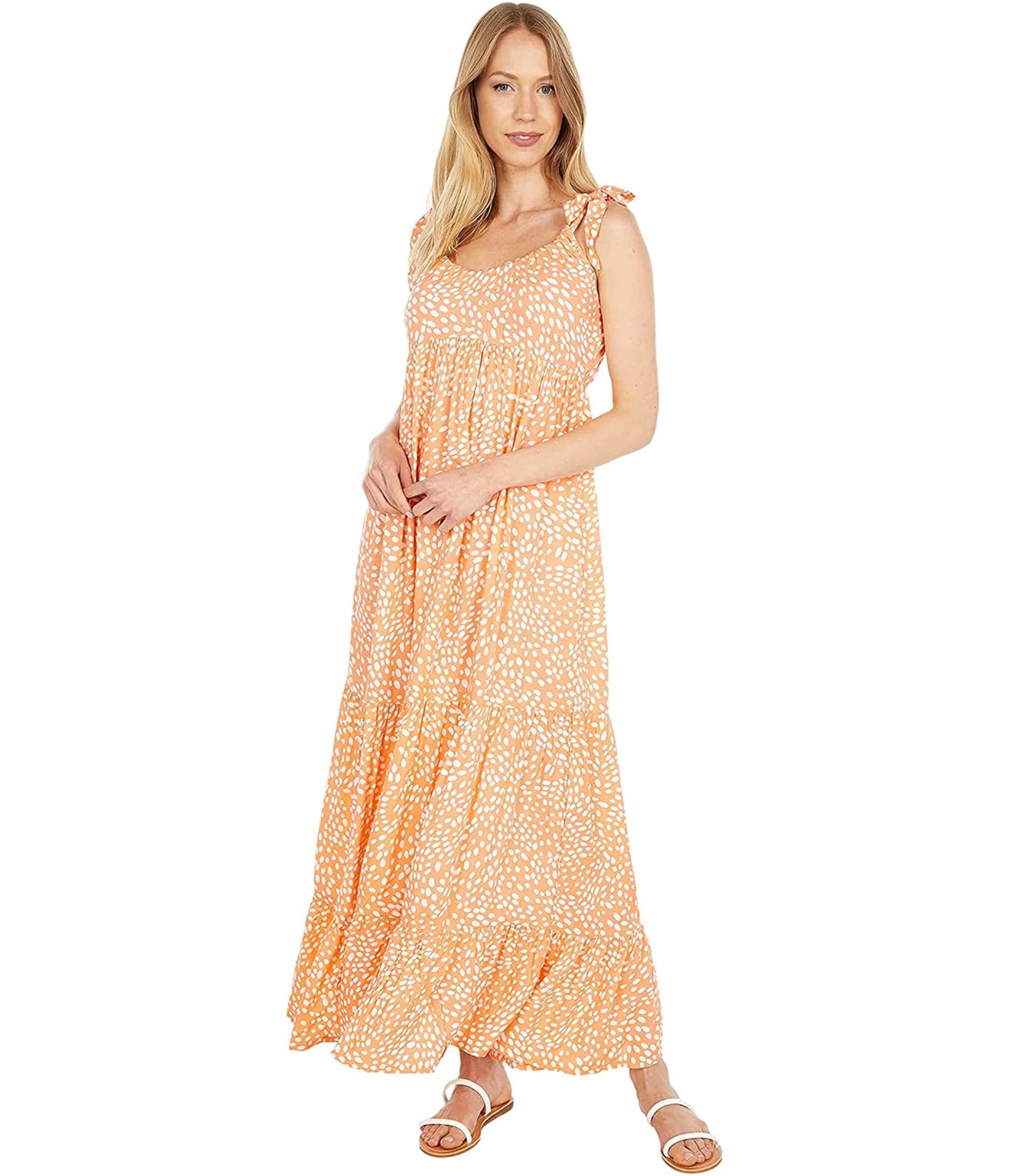 Hurley Women's Tiered Maxi Dress - Flowy Summer Beach Dress with Pockets, Boho Chic Style for Vacation, Party & Casual Wear