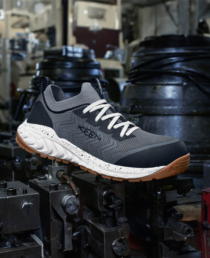 Men's Arvada Shift Work Sneaker - Carbon Toe Safety Shoes | Martini Olive/Black | Slip-Resistant for Construction & Warehouse Work