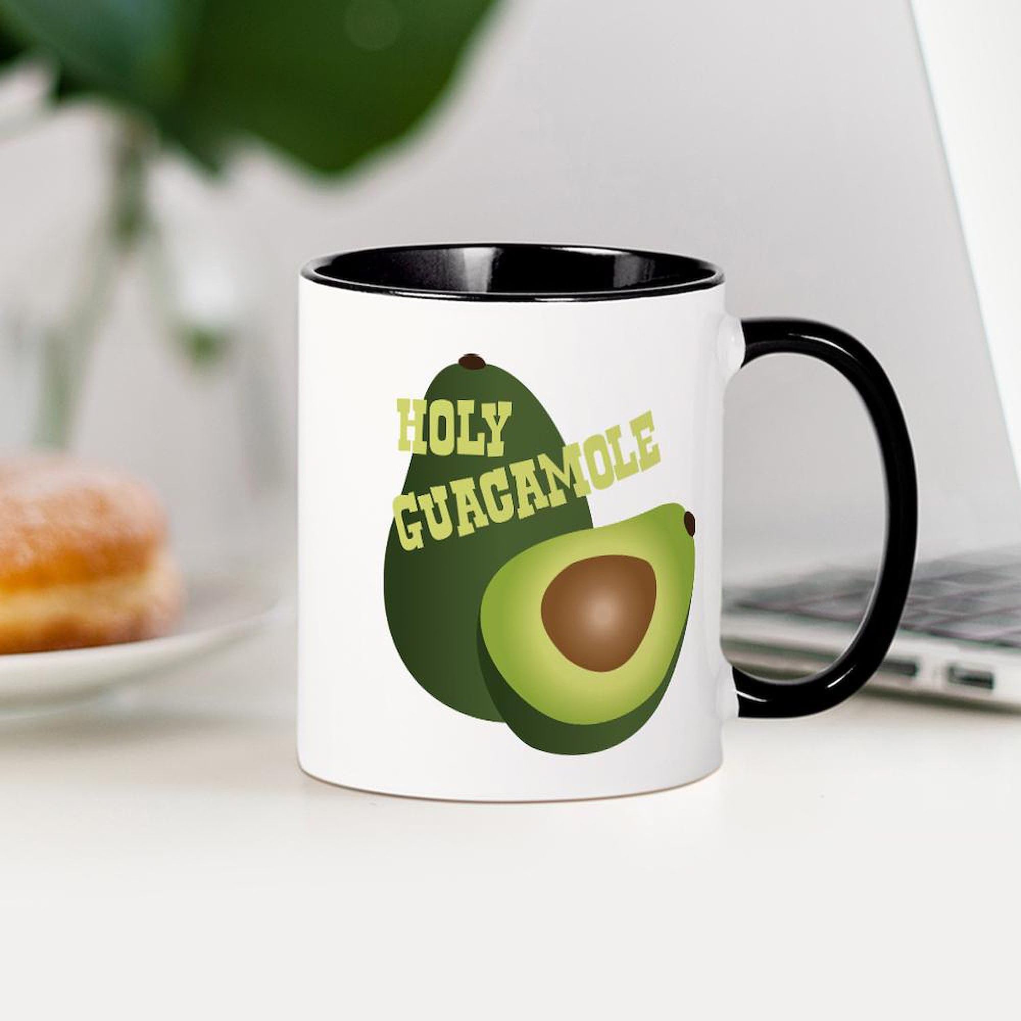 HOLY GUACAMOLE 11 oz (325 ml) Ceramic Coffee Mug - Funny Novelty Gift for Avocado Lovers, Perfect for Home, Office & Coffee Breaks
