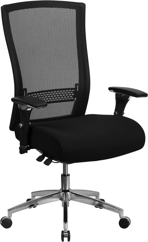 FLASH HERCULES Series Heavy Duty 300 lb Capacity Black Mesh Ergonomic Office Chair with Seat Slider - 24/7 Intensive Use for Home Office, Gaming & Workspaces
