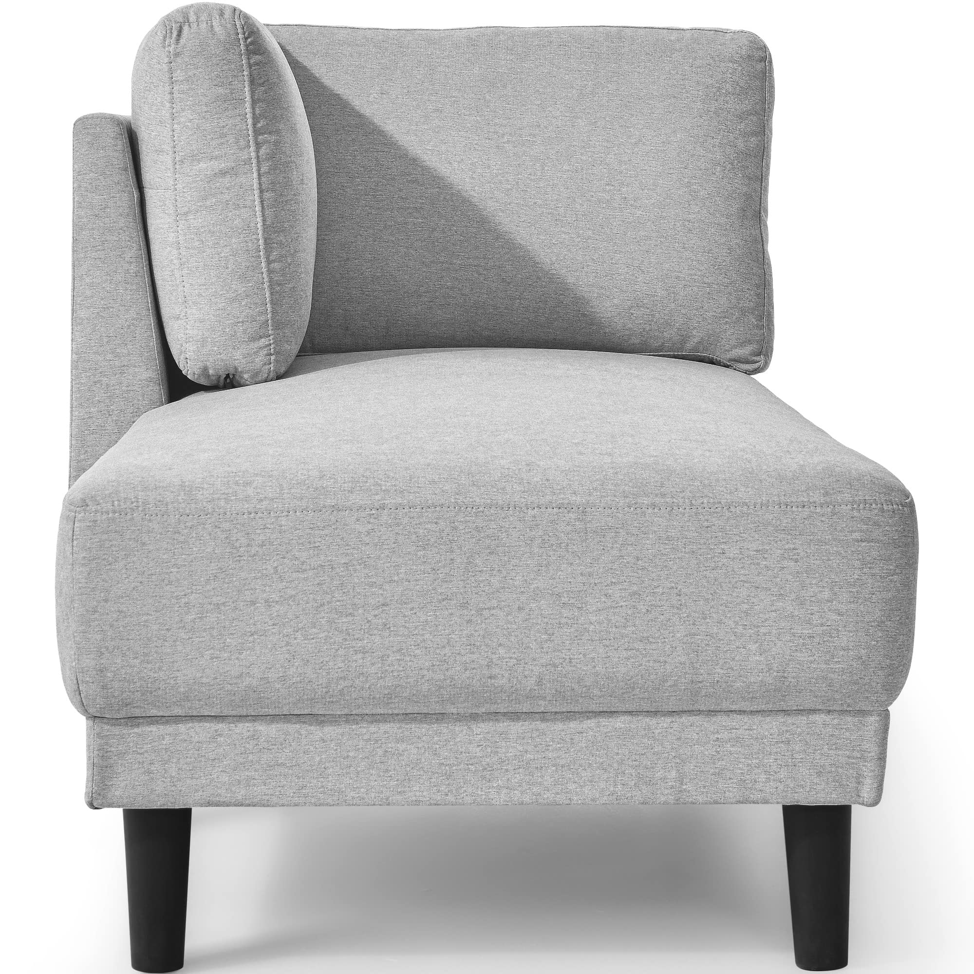 Anwick Modern Tufted Fabric Chaise Lounge Chair - Upholstered Recliner for Living Room & Bedroom - Light Grey Sleeper Sofa | Perfect for Relaxing, Reading & Small Space Decor