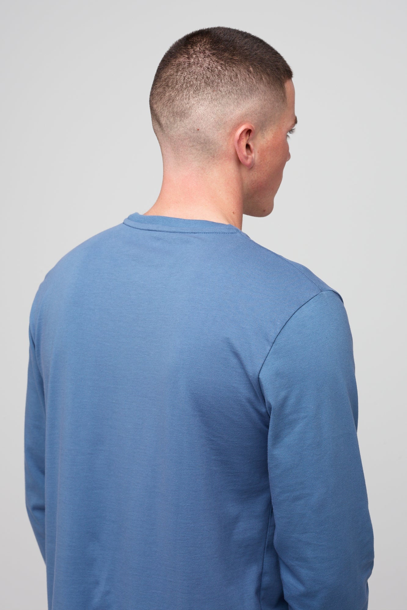 Men's Long Sleeve T-Shirt - Comfortable Cotton Crew Neck Top in RAF Blue | Casual Wear, Workout & Everyday Outfit