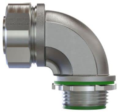 AMERICAN FITTINGS STR-10090 1-Inch Liquidtight 90-Degree Connector - Ideal for Industrial Plumbing, Electrical Conduits & Waterproof Wiring Applications