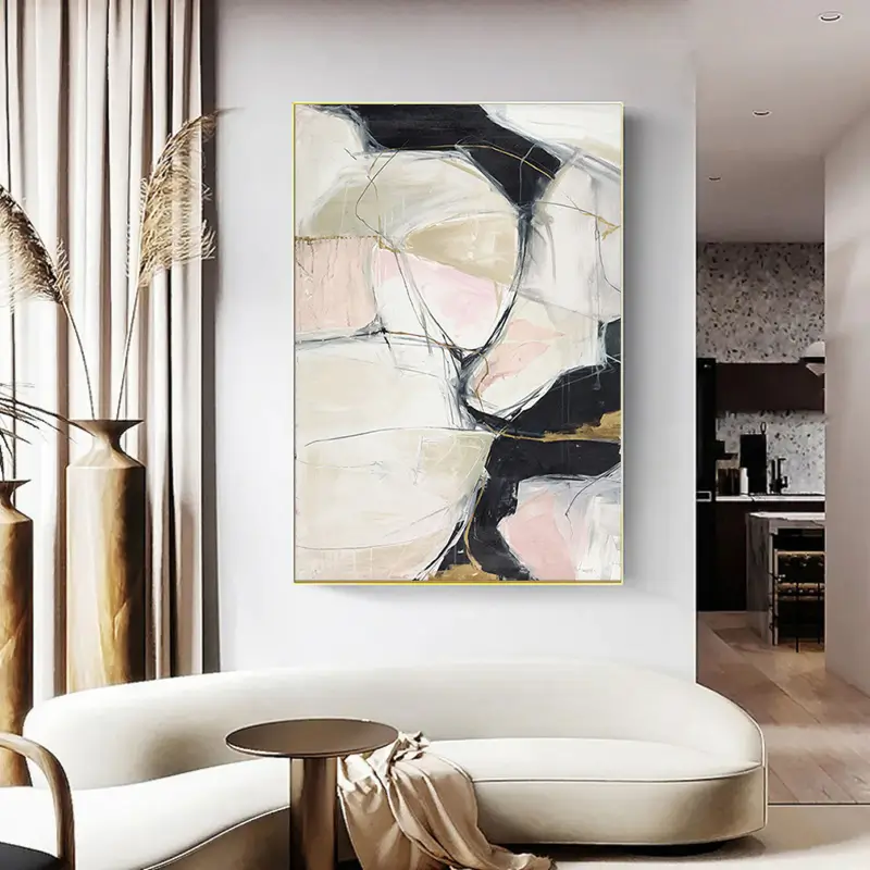 Abstract Painting #AB 005 - Modern Wall Art for Living Room, Bedroom & Office Decor | Handmade Canvas Artwork