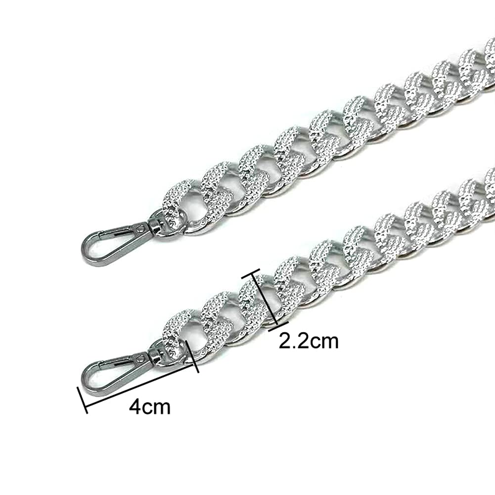 2 Pack Silver Aluminum Alloy Flat Chain Straps with Metal Buckle - 15