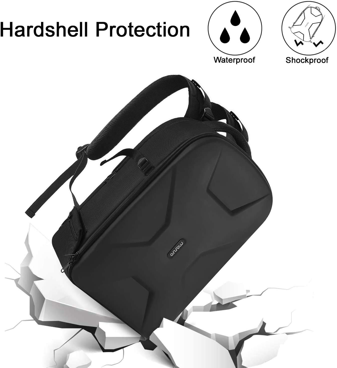 MOSISO Waterproof Camera Backpack for DSLR/SLR/Mirrorless - Hardshell Case with Tripod Holder & Laptop Compartment (Fits Canon/Nikon/Sony) - Perfect for Travel, Hiking & Outdoor Photography - Black