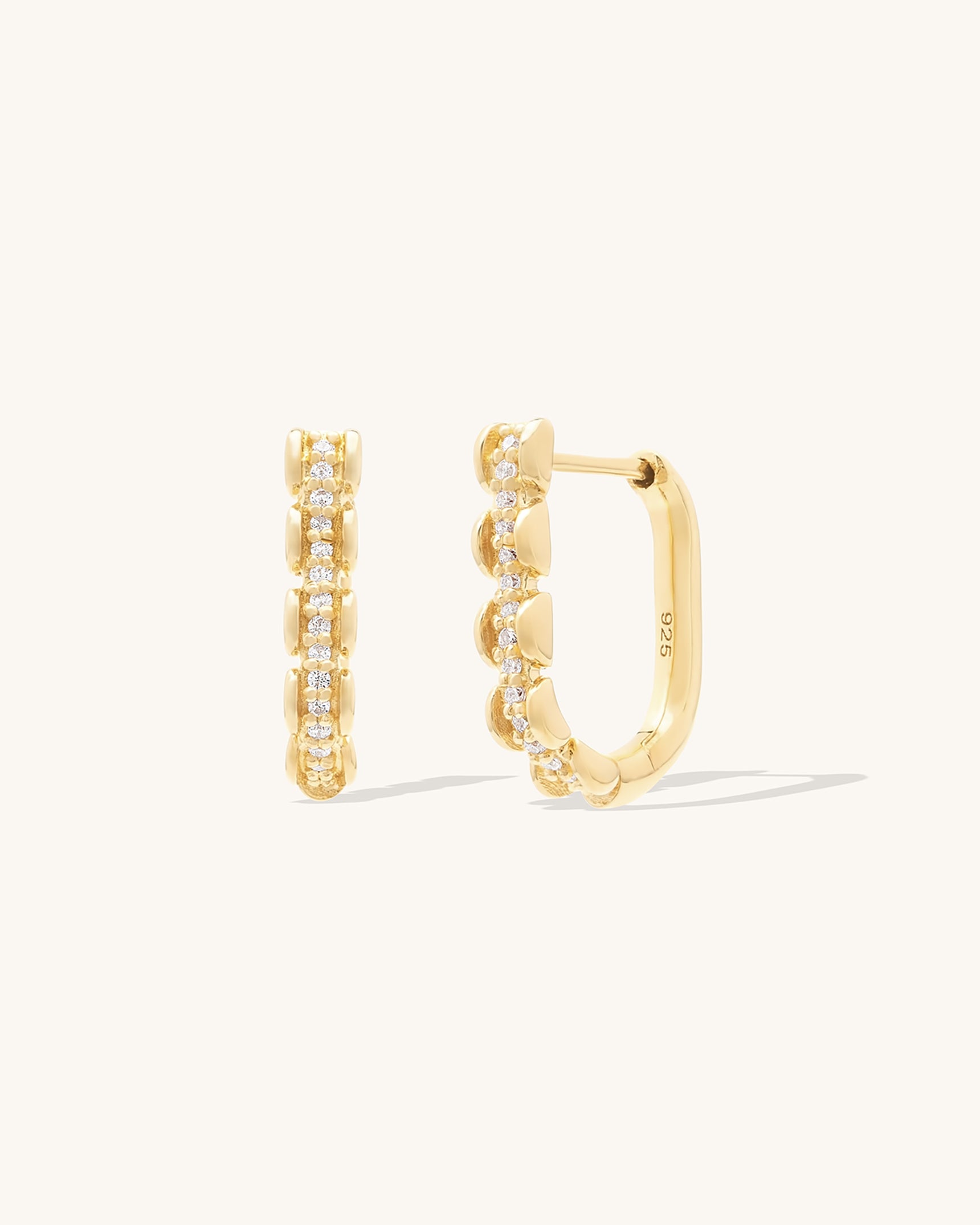 Aman Hoops Gold Cz Earrings for Women - 14K Gold Plated Cubic Zirconia Hoop Earrings | Perfect for Parties, Weddings & Everyday Wear