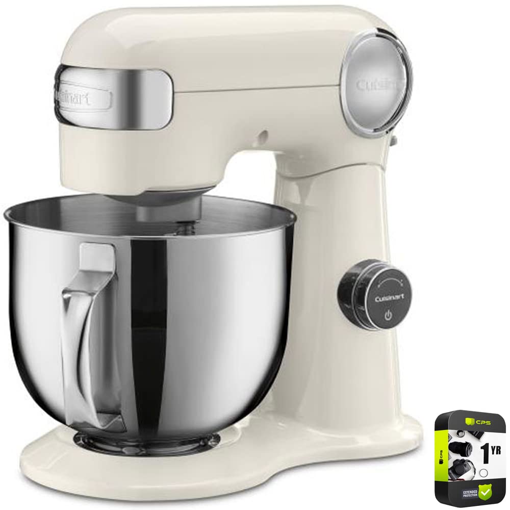 Cuisinart SMD-50CRM Precision Pro 5.5-Quart Digital Stand Mixer with Coconut Cream Bundle - 1 Year CPS Enhanced Protection Plan - Perfect for Baking, Mixing Dough & Whipping Cream at Home