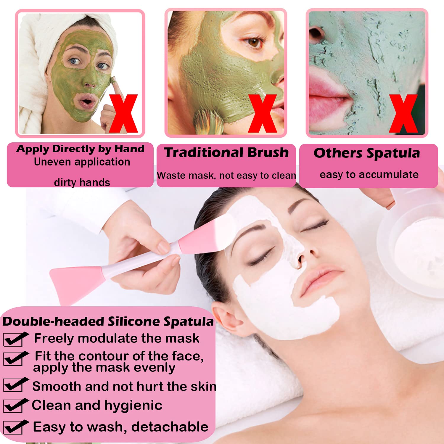 Premium Silicone Face Mask Brush - Flexible Facial Mud & Clay Mask Applicator for Sleeping Mask, Body Lotion & Beauty Tools | Perfect for Spa, Home Skincare & Professional Makeup Application