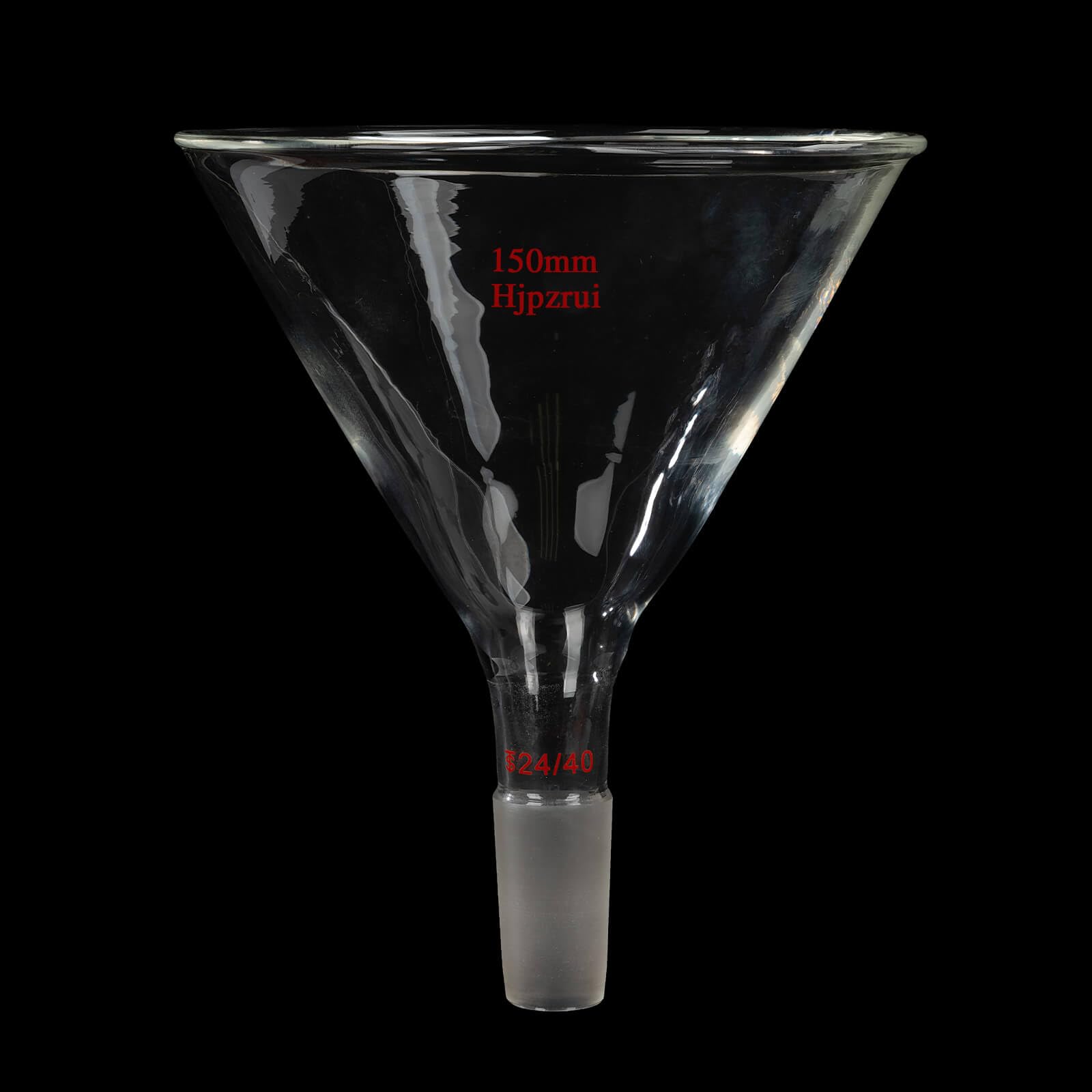 Premium Borosilicate Glass Short Stem Powder Funnel - 150mm Top Diameter with 24/40 Inner Joint - Ideal for Laboratory, Chemistry Experiments & Essential Oil Mixing