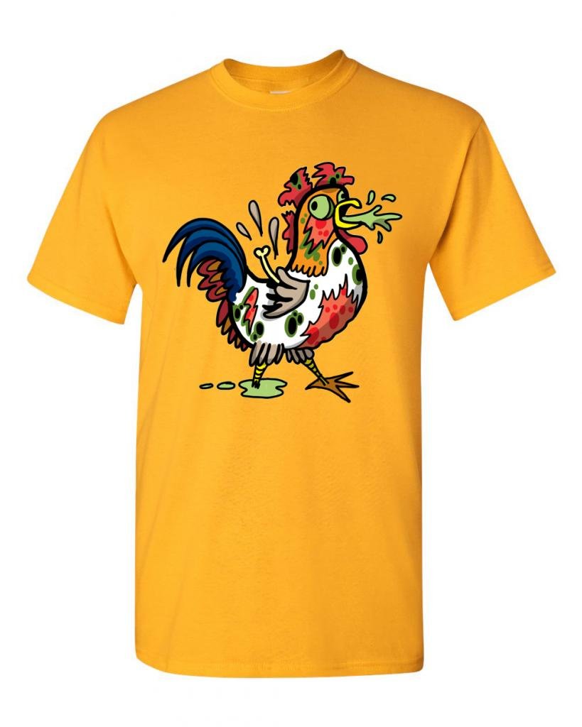 Zombie Rooster Undead Animals Graphic T-Shirt for Men & Women - Horror Theme Cotton Tee for Halloween, Cosplay & Gothic Fashion
