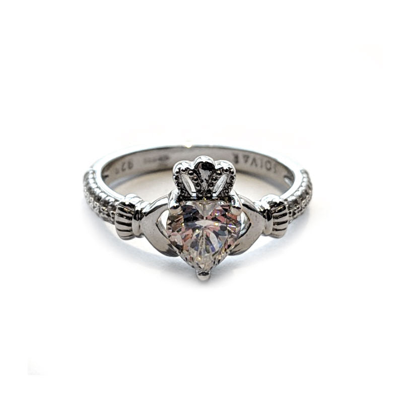 Claddagh Ring with Swarovski Crystal - Irish Friendship & Love Ring for Women - Perfect for Valentine's Day, Anniversary & Wedding Jewelry Gift