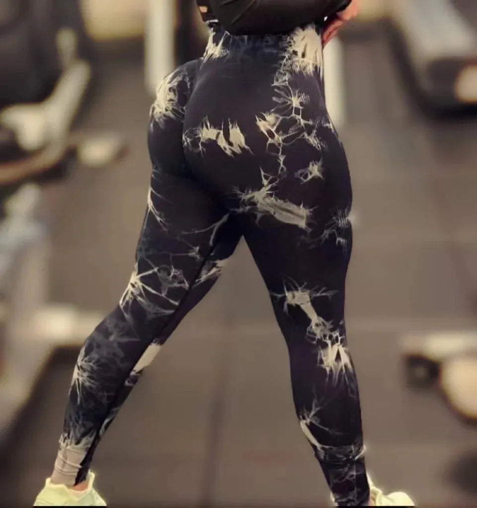 Women's Tie-Dye Gym Leggings - Seamless High Waist Yoga Pants for Workout & Training | Scrunch Butt Sports Fitness Tights | Perfect for Yoga, Running, Gym & Everyday Wear